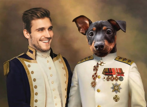 Custom Hand-Drawn 2-Person-Pet Portrait